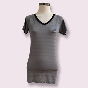 Ivory Ella Gray Mesh Jersey Athletic Short Sleeve Tee - NWT - Save Elephants - S